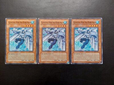 Yugioh - Elemental Hero Neo Bubbleman SOI-EN004 Common Playset x3-image