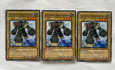 3X Elemental Hero Clayman DP1-EN003 - Common 1st Edition Lightly Played Yugioh!-image