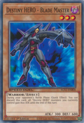 Yugioh! Destiny HERO - Blade Master - SGX1-ENB04 - Common - 1st Edition Near Min-image