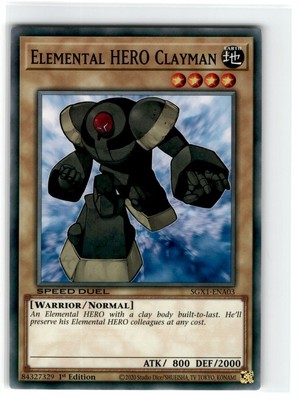 Yu-Gi-Oh! Speed Duel Elemental Hero Clayman Common SGX1-ENA03 Lightly Played 1st-image