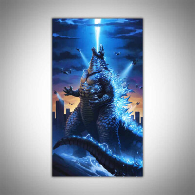 Godzilla Inspired Wall Art Gift - High Quality Print on Poly-Matte Canvas-image