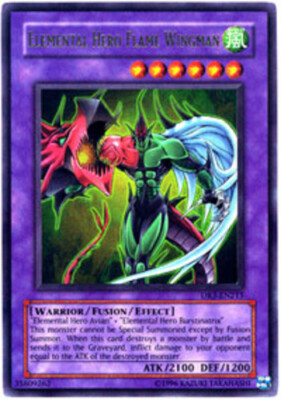 Damaged Elemental Hero Flame Wingman - DR3-EN215 - Ultra Rare - Unlimited Editio-image