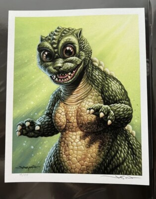 SDCC 2022 Mondo Little Godzilla Print by Jason Edmiston Signed *IN HAND*-image
