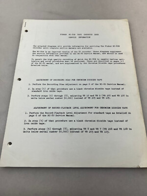 Fisher RC-80B Original Service Manual Free Shipping-image