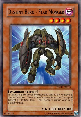 Yu-Gi-Oh TCG Destiny Hero - Fear Monger POTD-EN016 Unlimited Common Card NM-image