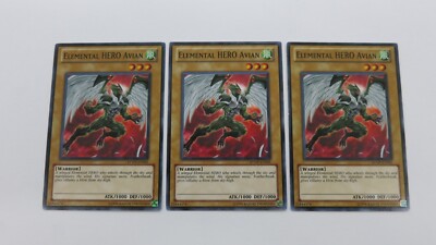 3x  ELEMENTAL HERO AVIAN   UNLIMITED EDITION  RYMP-EN001  COMMON YUGIOH   NM-image