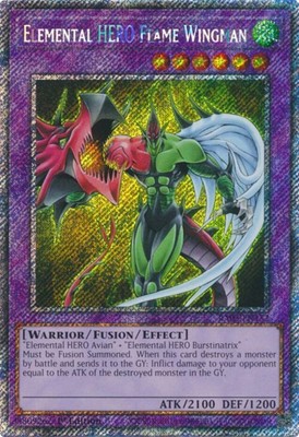 Near Mint x 1 Elemental HERO Flame Wingman - RA03-EN152 - Platinum Secret Rare --image