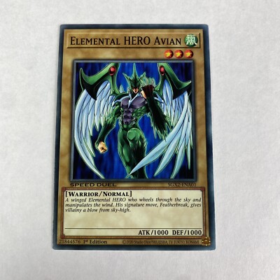 Yugioh! Elemental Hero Avian SGX2-ENA01 Common 1st Edition Midterm Paradox-image