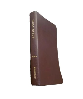 NIV Holy Bible Bonded Leather 2005 Zondervan Thinline Reference Maps Burgandy-image