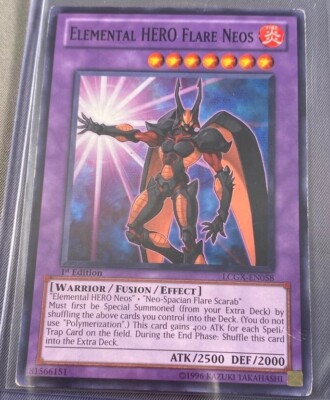 1st edition Elemental HERO Flare Neos LCGX-EN058 Common Yugioh Card Lightly Play-image