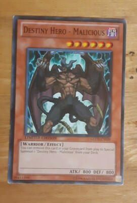 DESTINY HERO - MALICIOUS - Common - GLD3-EN009 - Limited  - Yu-Gi-Oh-image