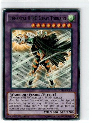 Yu-Gi-Oh! Elemental Hero Great Tornado Common SDHS-EN045 Heavily Played 1st-image