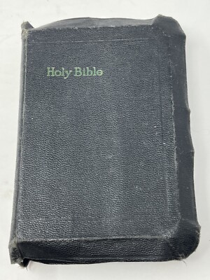 Vintage Holy Bible KJV National Bible Press 1940s Study Helps Maps Black Leather-image