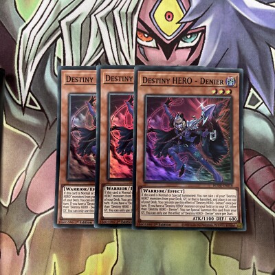 BODE-EN018 x3 Destiny HERO - Denier Super Rare Excellent Condition Yugioh-image