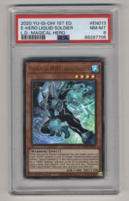 Yu-Gi-Oh Elemental HERO Liquid Soldier PSA 8 LED6-EN013 Unlimited Magical Hero-image