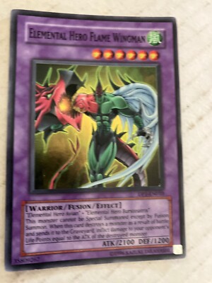 Elemental hero flame wingman unlimited foil yu-gi-oh gaming cards cscan-image