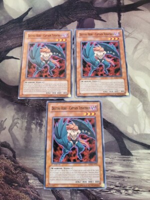 Yugioh - Destiny Hero - Captain Tenacious EOJ-EN002 NM 1st ed Common x3-image