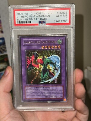 PSA 10 Elemental Hero Flame Wingman TLM-EN035 Ultimate 1st Edition EURO Yugioh-image