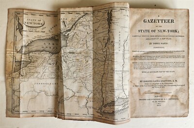 1813 GAZETTEER of STATE of NEW YORK HORATIO SPAFFORD antique ILLUSTRATED w/ MAP -image