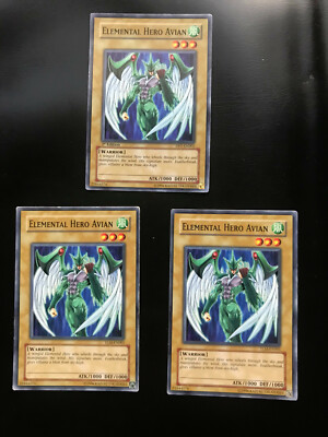Yugioh Elemental Hero Avian Mixed Sets Mixed Editions Damaged X3-image