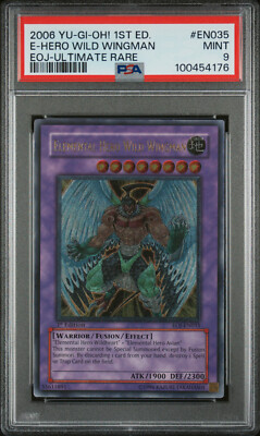 2006 YUGIOH 1ST EOJ-EN035 ELEMENTAL HERO WILD WINGMAN ULT PSA 9 MINT #100454176-image