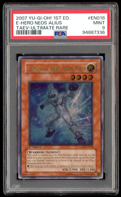 Yugioh PSA 9 MINT Elemental Hero Neos Alius 1st TAEV-EN018 Ultimate Rare 2007 MT-image