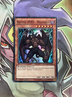 DESO-EN010 Destiny Hero - Malicious Super Rare 1st Edition Near Mint Yugioh-image