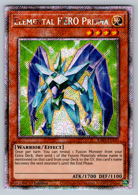 Elemental HERO Prisma Yugioh RA03-EN193 Platinum Secret Rare PSR NM-image