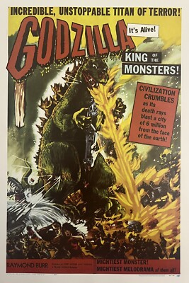 Godzilla Movie Poster Sci-Fi Monster Horror Wall Art Decor Print-image
