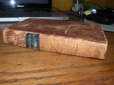 1828 antique MASSACHUSETTS HISTORY w foldout MAP LEATHER BOOK BINDING FIRST ED-image