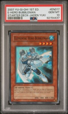 *POP 3* 2007 Yugioh Elemental Hero Bubbleman YSDJ-EN017 1st Edition PSA 10-image