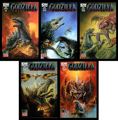 Godzilla Cataclysm Variant Comic Set 1-2-3-4-5 Lot Biollante Mothra Gojira Kaiju-image