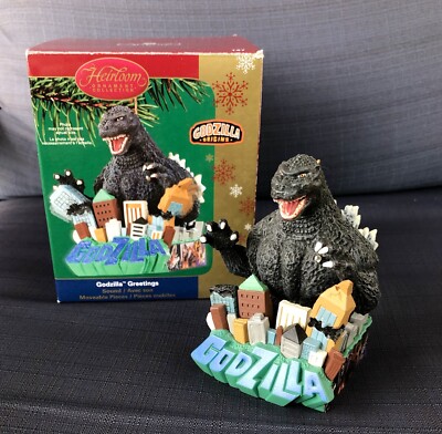 Godzilla Greetings Carlton Heirloom Christmas Ornament Sound 2006 #147 *VIDEO*-image