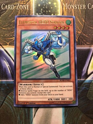 *** ELEMENTAL HERO STRATOS *** 1ST EDITION ULTRA RARE MINT/NM BLHR-EN061 YUGIOH!-image