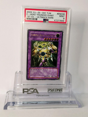Elemental Hero Thunder Giant tlm-en036 1st Ed - PSA 9 - Ultimate Rare - Yu-Gi-Oh-image