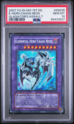 YU GI OH PSA 10 ELEMENTAL HERO CHAOS NEOS GLAS-EN036 1st GLADIATOR’S ASSAULT-image