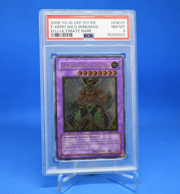 Yu-Gi-Oh! Elemental Hero Wild Wingman [EOJ-EN035] Ultimate Rare 1st Ed PSA 8-image