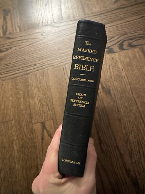 THE MARKED REFERENCE BIBLE King James Version Genuine Genuine Leather 1965-image