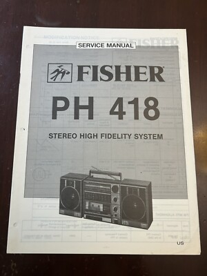 Fisher PH 418 Stereo High Fidelity Service Manual Vintage OEM Repair Boombox-image