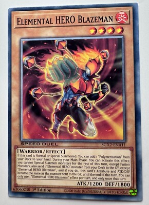 Yugioh! Elemental HERO Blazeman - SGX2-ENA11 - Common - 1st Edition Near Mint, E-image