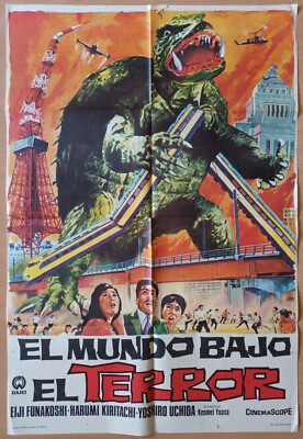 Daikaiju Gamera ORIGINAL Spanish '67 POSTER Japanese Sci-Fi Jano art! Godzilla-image