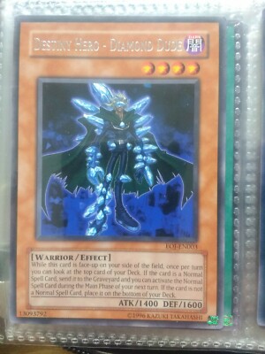 YuGiOh! Destiny HERO Diamond Dude EOJ-EN003 Rare mint sleeved free postage-image
