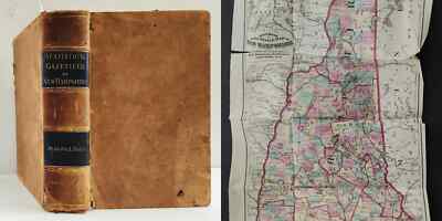 1874 antique NEW HAMPSHIRE HISTORY lrg MAP genealogy indian rr shakers resorts-image