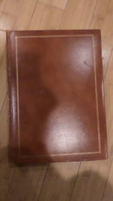 Table Top Hammond World Atlas Genuine Cowhide Leather Large, 1956 3rd Printing-image