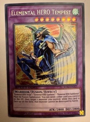 Yugioh - Elemental HERO Tempest - 1st Edition - Secret Rare NM - Free Holo Card-image