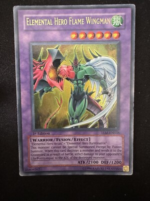 Yu-Gi-Oh! TCG Elemental Hero Flame Wingman The Lost Millenium TLM-EN035. 1st Ed.-image