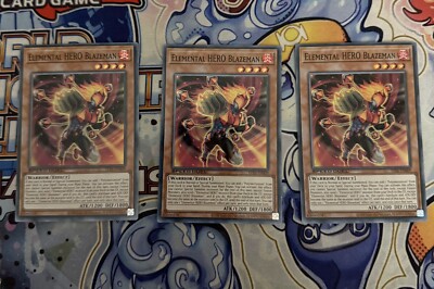 Speed Duel YuGiOh! 3x Elemental HERO Blazeman STP6-EN009 Near Mint -image