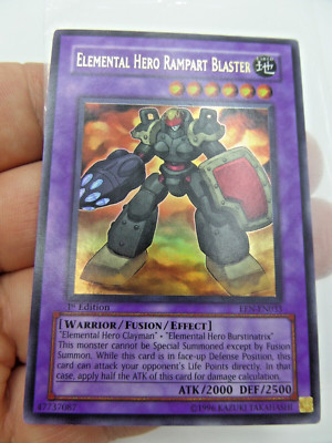 Yugioh Elemental Hero Rampart Blaster 1st Edition EEN-EN033 Energy NO RETURNS-image