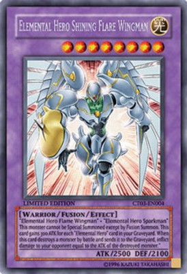 Moderately Played, English Yu Gi Oh Elemental Hero Shining Flare Wingman - CT03--image