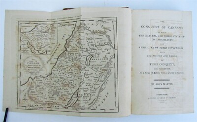 1811 CONQUEST of CANAAN by JOHN MARTIN antique w/ MAP AMERICANA Frankford-image